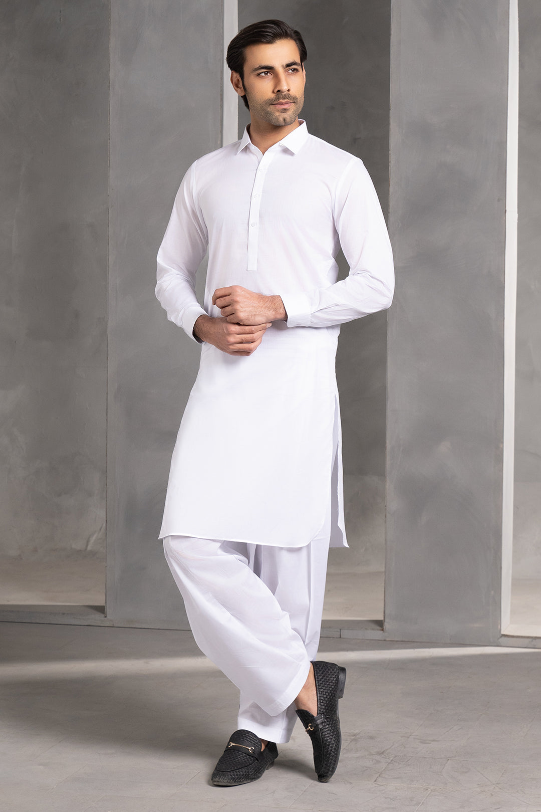 White Cotton Shalwar Kameez (2-Piece) - Image 2