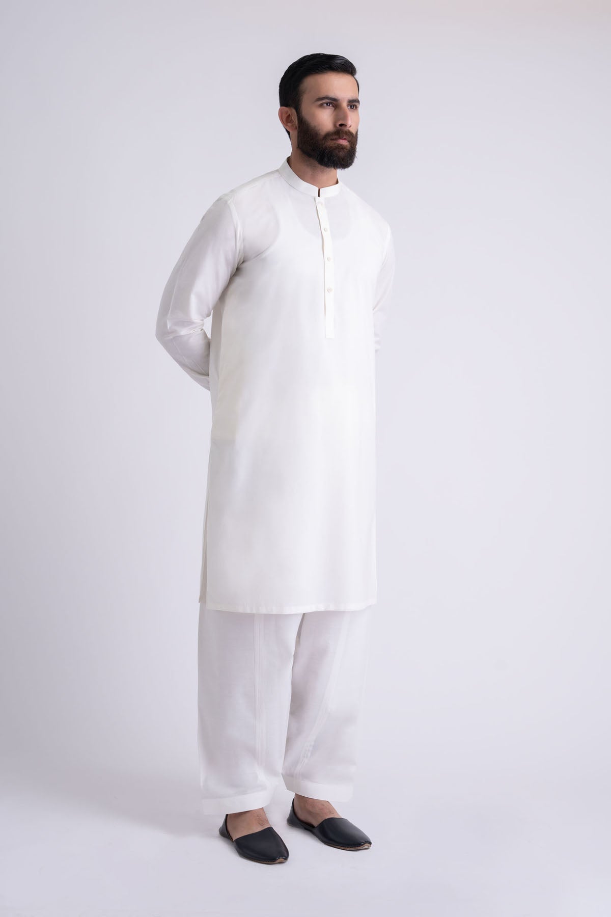 White Crystal Karandi Shalwar Kameez (2-Piece) - Image 1