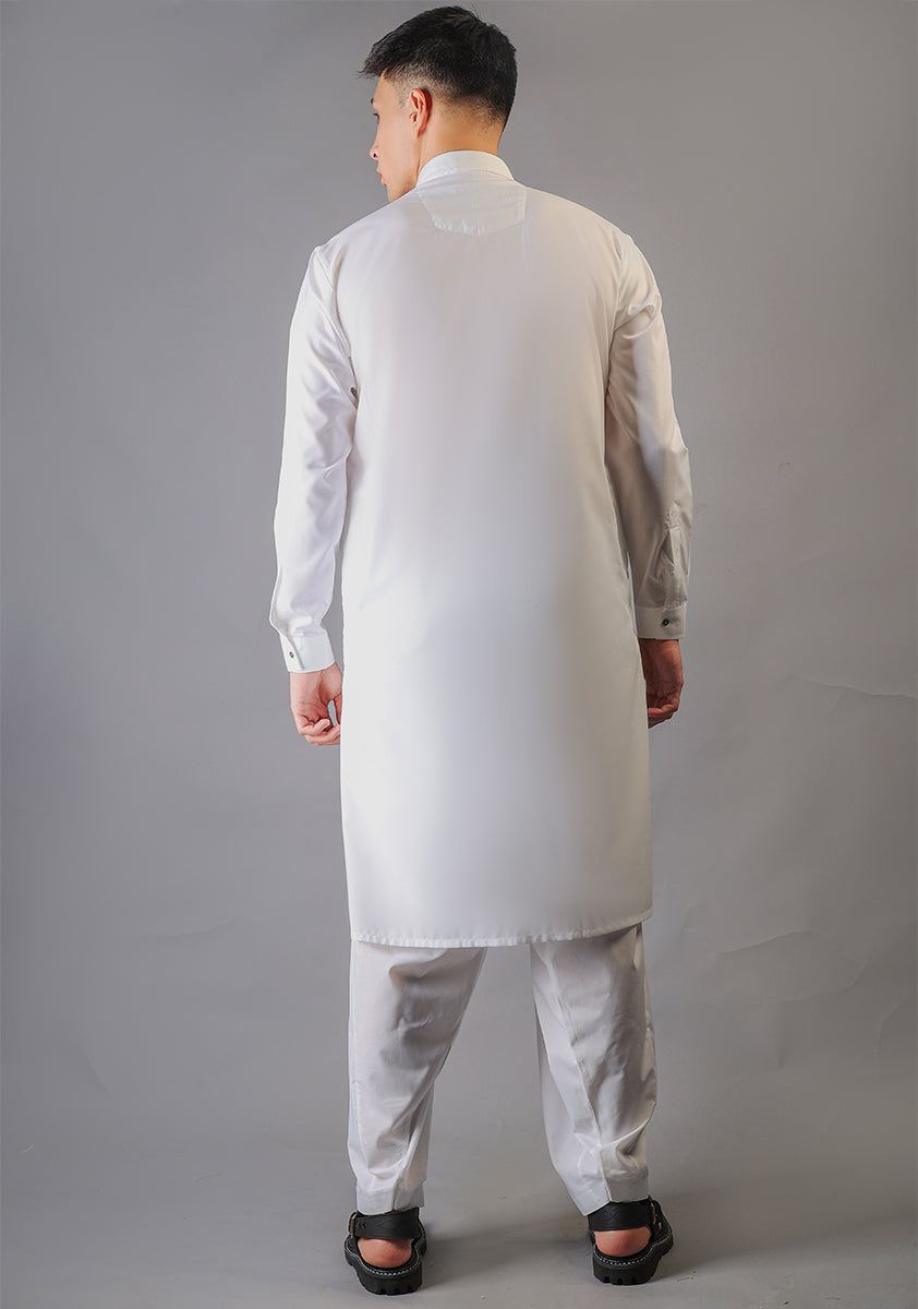 Snow White Poly Viscose Shalwar Kameez (2-Piece) - Image 4