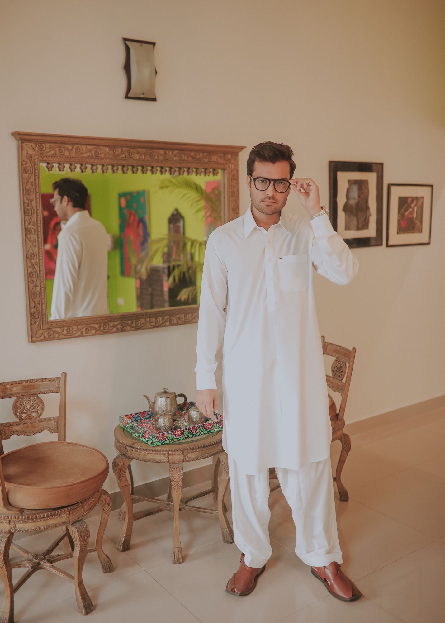 White Wash & Wear Shalwar Kameez (2-Piece) - Image 1