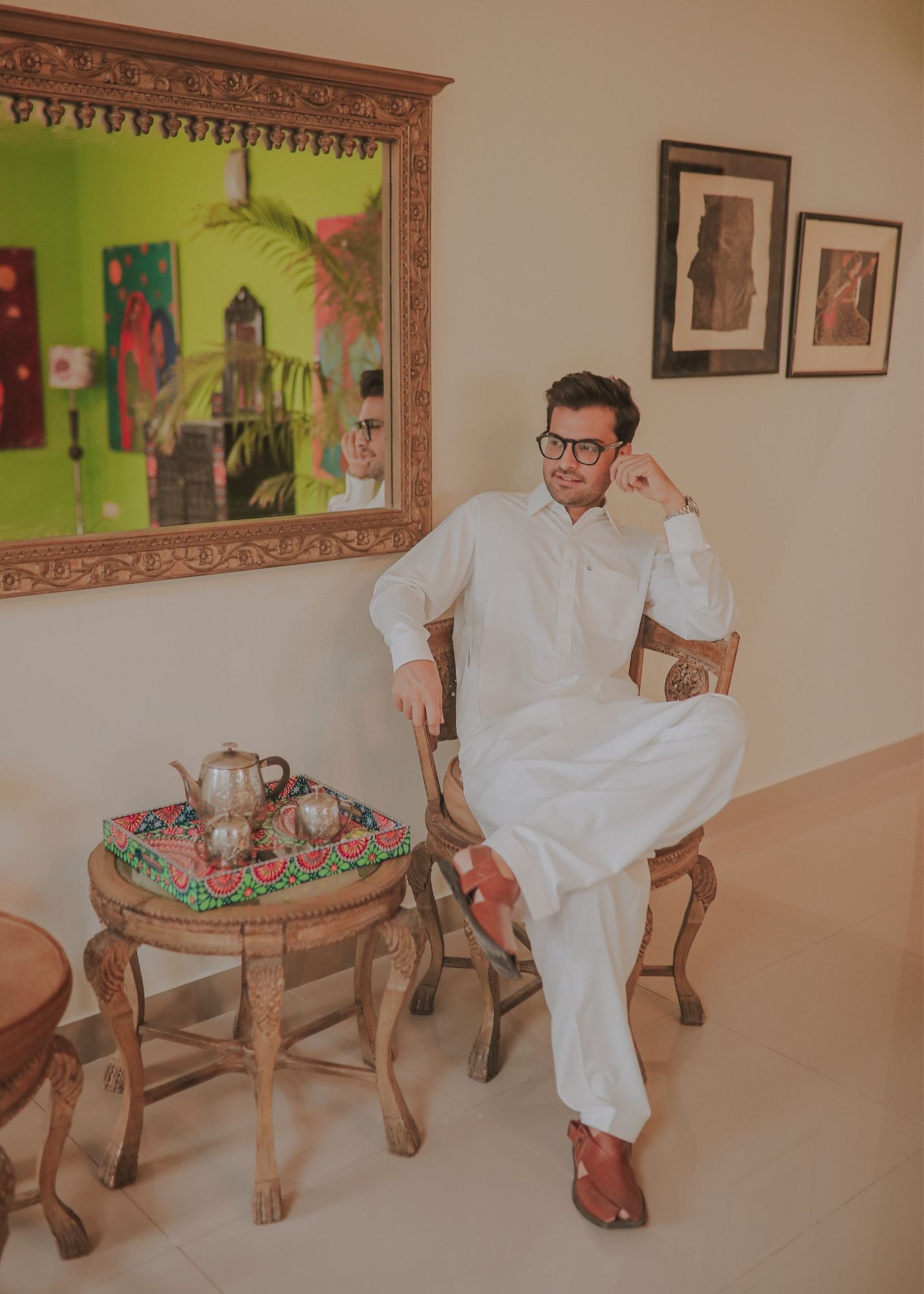 White Wash & Wear Shalwar Kameez (2-Piece) - Image 3