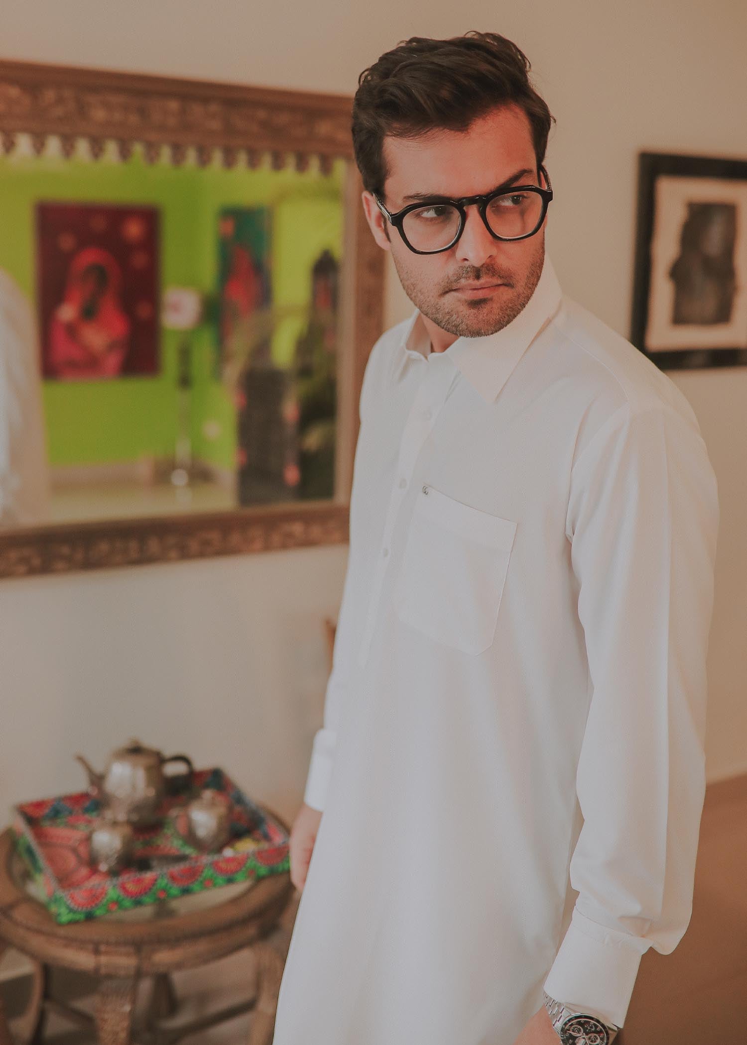 White Wash & Wear Shalwar Kameez (2-Piece) - Image 4