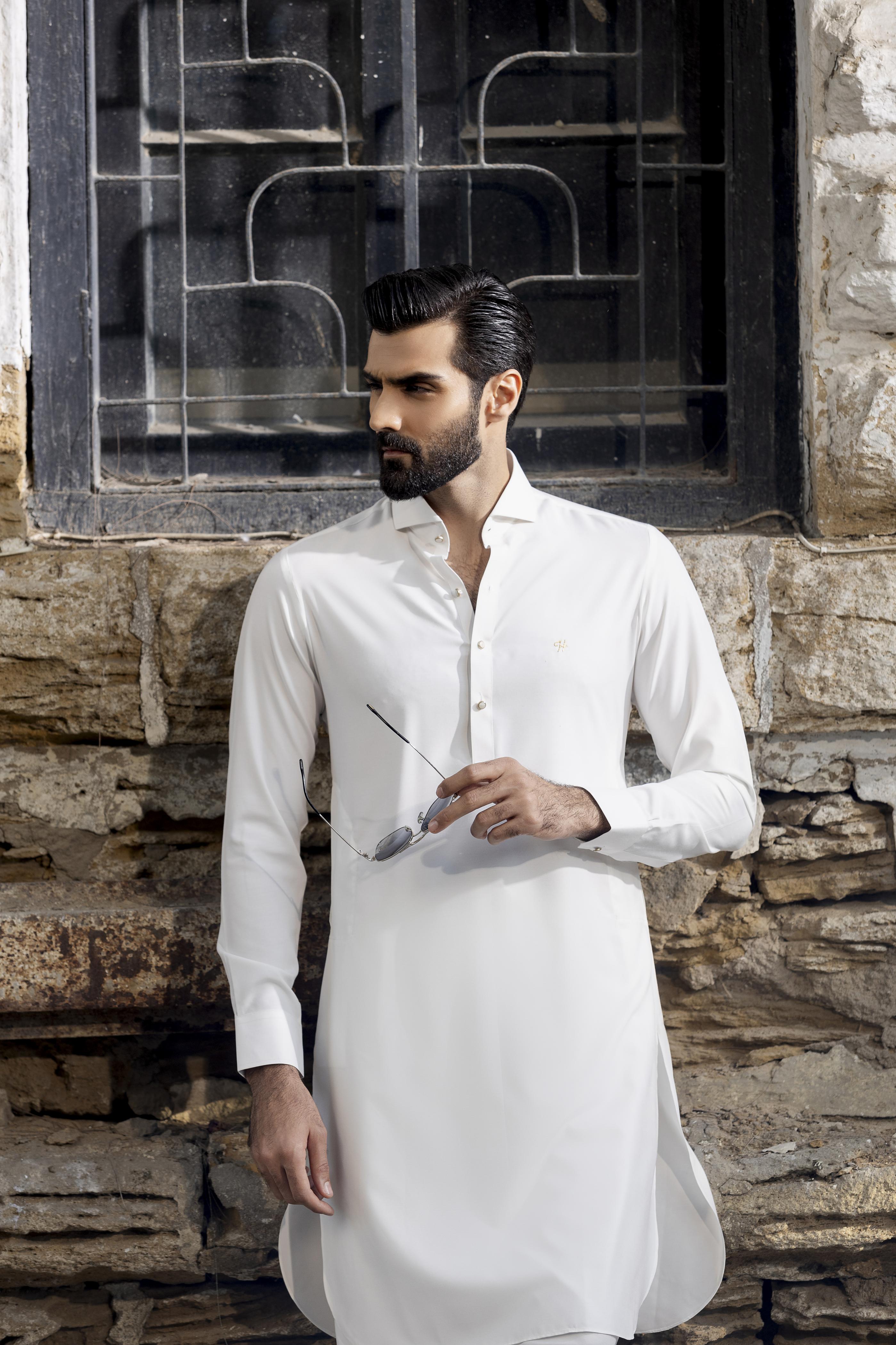 White Wash n Wear Shalwar Kameez (2-Piece) - Image 3