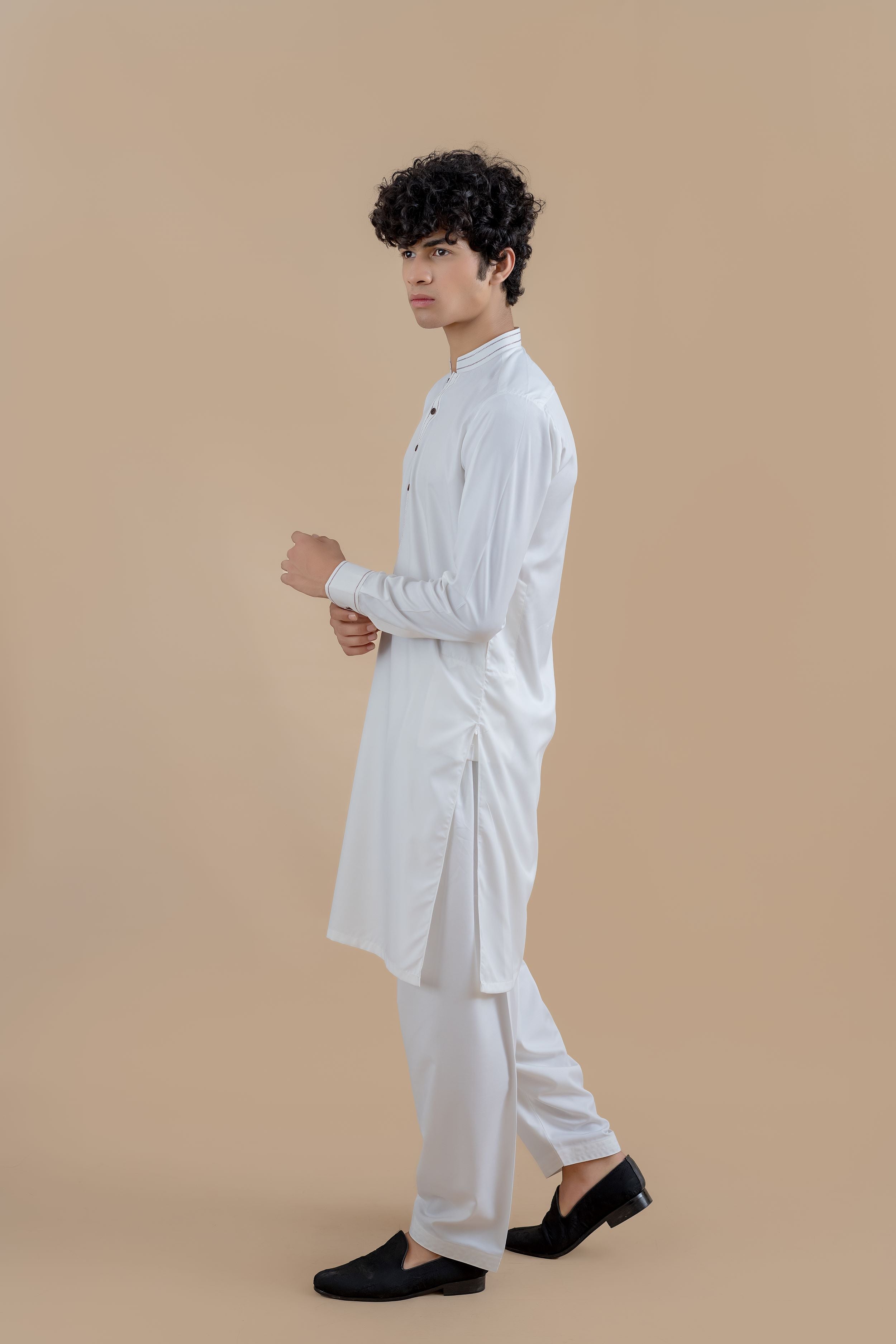 White Wash & Wear Shalwar Kameez (2-Piece) - Image 3