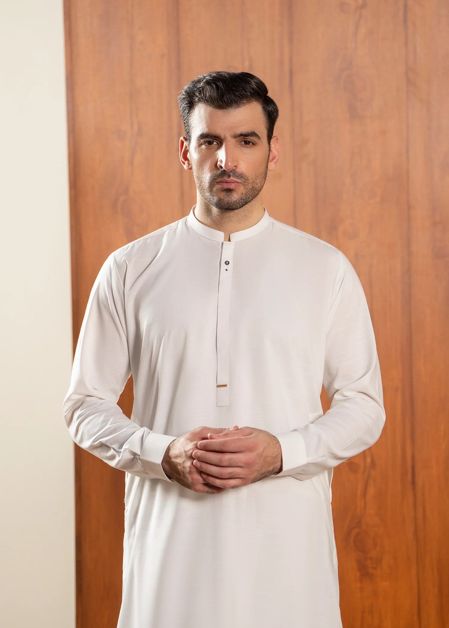 White Wash & Wear Shalwar Kameez (2-Piece) - Image 2