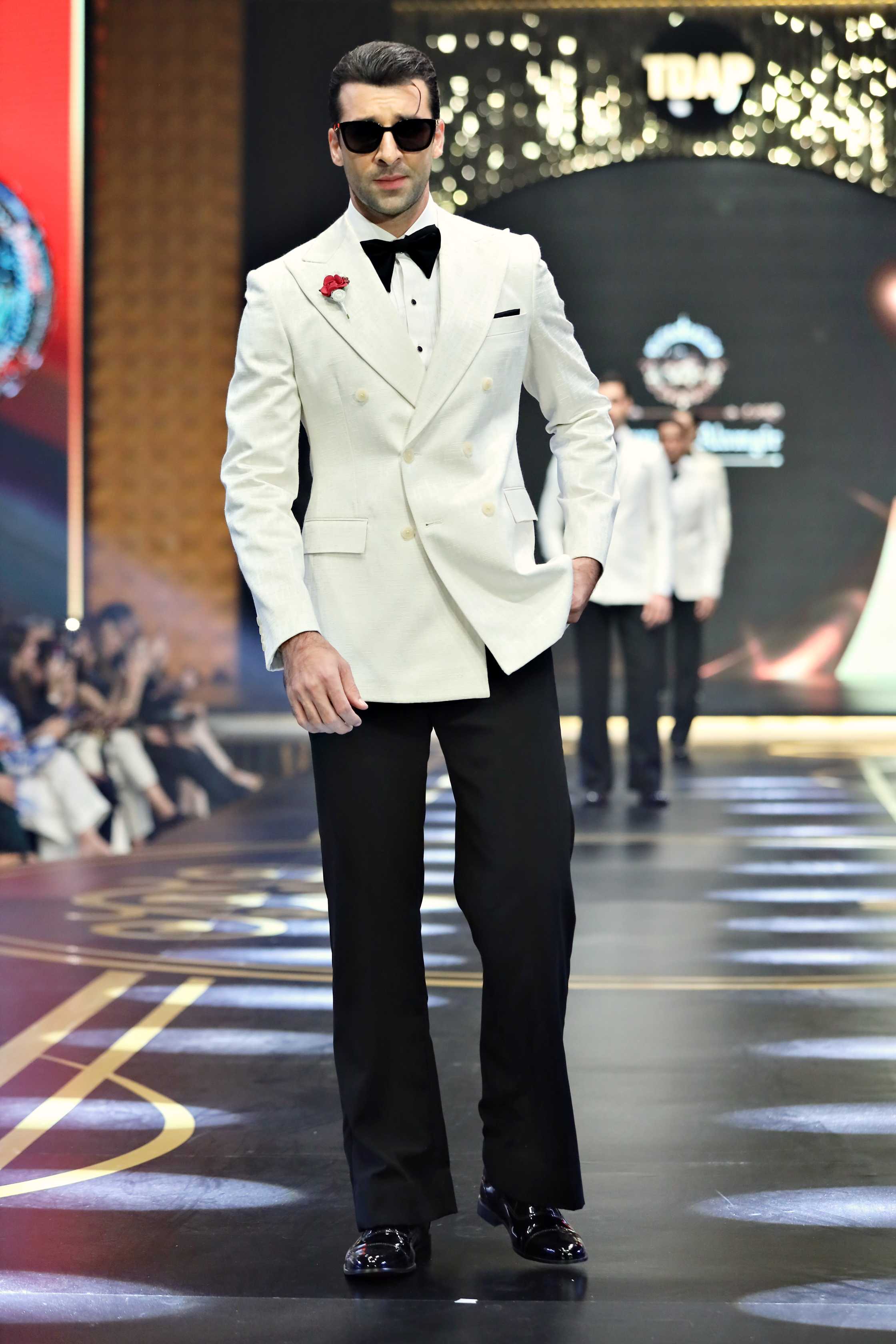 White Double-Breasted Wool Tuxedo (2-Piece) - Image 2