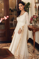 Pakistani White Chikankari Pishwas Dress (3-Piece) - Image 3
