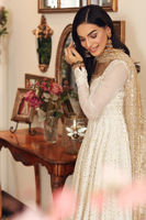 Pakistani White Chikankari Pishwas Dress (3-Piece) - Image 6
