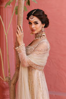Snow White Embellished Net Pishwas Dress (3-Piece) - Image 10