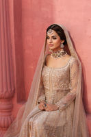 Snow White Embellished Net Pishwas Dress (3-Piece) - Image 12