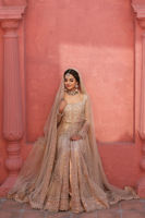 Snow White Embellished Net Pishwas Dress (3-Piece) - Image 13