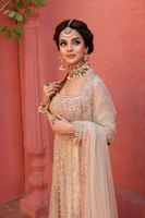 Snow White Embellished Net Pishwas Dress (3-Piece) - Image 16