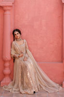 Snow White Embellished Net Pishwas Dress (3-Piece) - Image 8