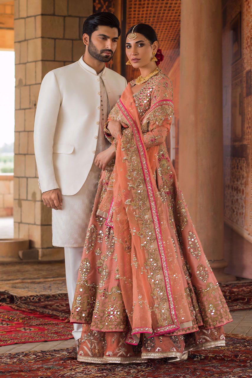 White Embroidered Raw Silk Prince Coat (3-Piece) - Image 2