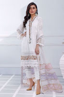 White Chikan Embroidered 3-Piece Salwar Kameez - Image 2
