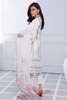 White Chikan Embroidered 3-Piece Salwar Kameez - Image 3