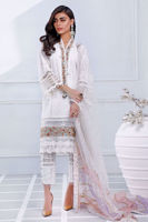 White Chikan Embroidered 3-Piece Salwar Kameez - Image 5