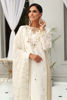Pakistani White Sheesha Embroidered Cotton Net & Georgette Salwar Kameez (3-Piece) - Image 4