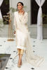 Pakistani White Sheesha Embroidered Cotton Net & Georgette Salwar Kameez (3-Piece) - Image 6