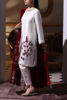 Pakistani Maroon Velvet Appliqué Korean Silk Salwar Kameez (3-Piece) - Image 3