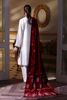 Pakistani Maroon Velvet Appliqué Korean Silk Salwar Kameez (3-Piece) - Image 4