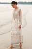 Pakistani White & Silver Embroidered Net Long Shirt (3-Piece) - Image 2