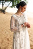 Pakistani White & Silver Embroidered Net Long Shirt (3-Piece) - Image 4