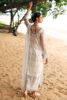 Pakistani White & Silver Embroidered Net Long Shirt (3-Piece) - Image 6