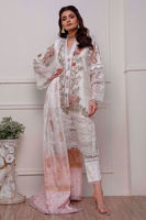 Pakistani White Embroidered Organza Salwar Kameez (3-Piece) - Image 1