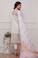 Pakistani White Embroidered Organza Salwar Kameez (3-Piece) - Image 3