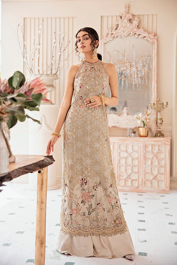 White Embroidered Organza Salwar Kameez (2-Piece) - Image 1