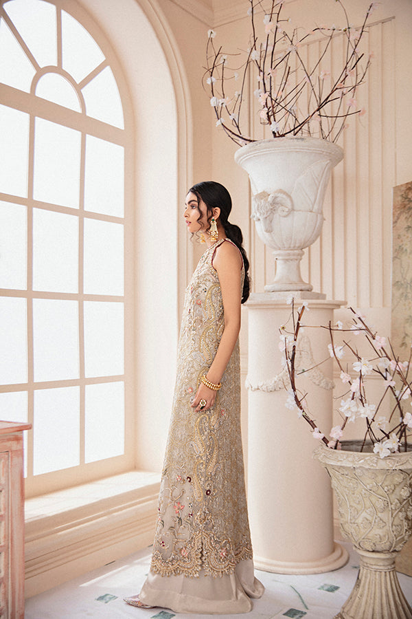 White Embroidered Organza Salwar Kameez (2-Piece) - Image 2