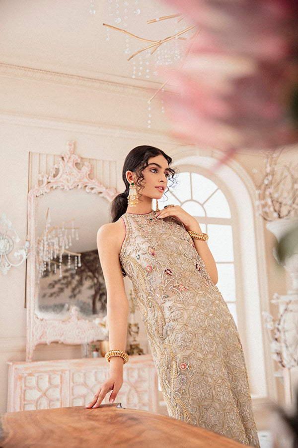 White Embroidered Organza Salwar Kameez (2-Piece) - Image 5