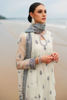 White & Blue Embroidered Organza Salwar Kameez (3-Piece) - Image 4