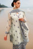 White & Blue Embroidered Organza Salwar Kameez (3-Piece) - Image 5