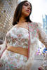 Pakistani White Embroidered Organza Jacket with Raw Silk Palazzo (2-Piece) - Image 3