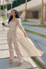 Pakistani White Embroidered Organza Jacket with Raw Silk Palazzo (2-Piece) - Image 5