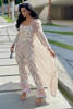 Pakistani White Embroidered Organza Jacket with Raw Silk Palazzo (2-Piece) - Image 6