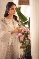 Pakistani White Chikankari Raw Silk Salwar Kameez (3-Piece) - Image 4