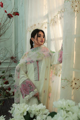 Pearl White Embroidered Korean Raw Silk Suit (3-Piece) - Image 6