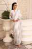 White Silver Embroidered Silk-Blend Long Shirt (3-Piece) - Image 3