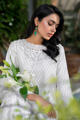 White Embroidered Silk Salwar Kameez (3-Piece) - Image 6