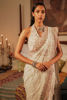 Pakistani White Embroidered Net Saree with Halter Blouse (2-Piece) - Image 4