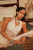 Pakistani White Embroidered Net Saree with Halter Blouse (2-Piece) - Image 8