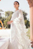 Pakistani White Embroidered Organza Net Saree (2-Piece) - Image 3