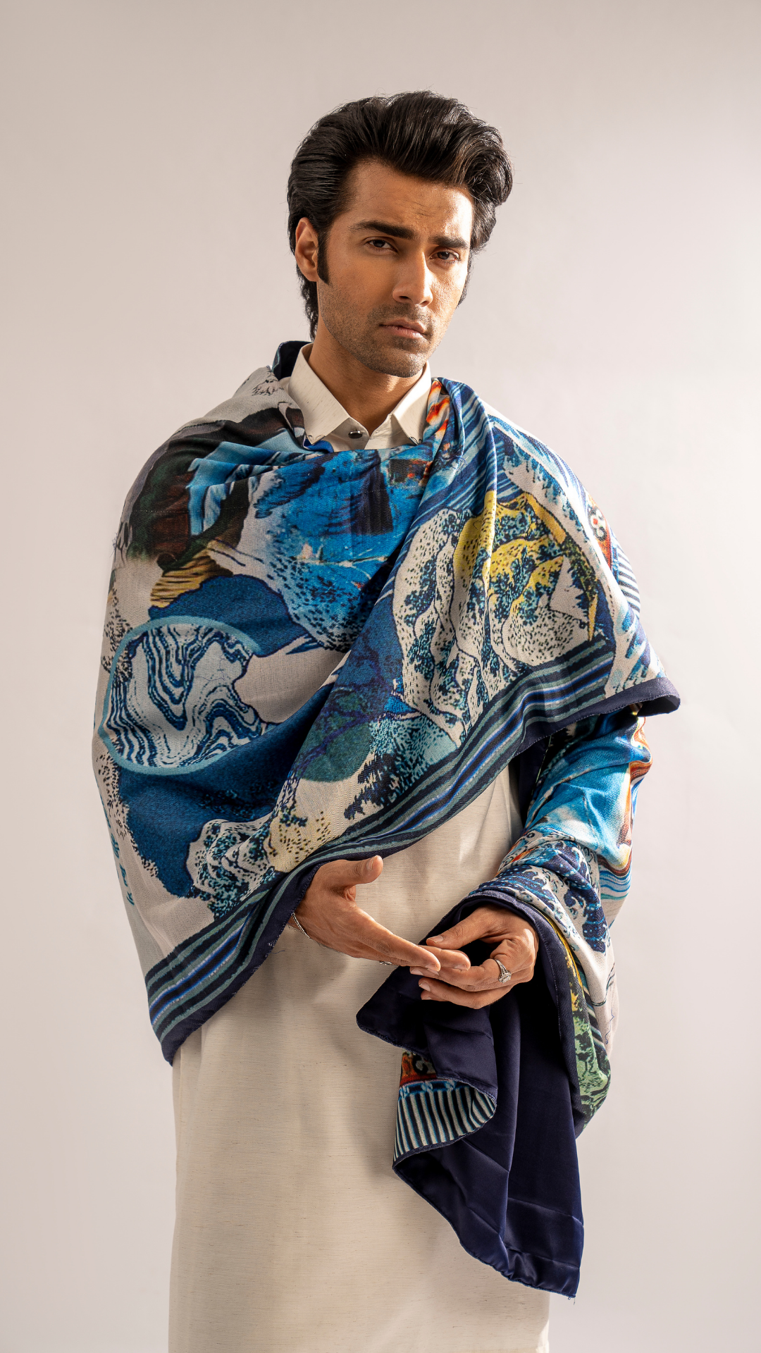 White Metal Button Cotton Shalwar Kameez (2-Piece) - Image 3