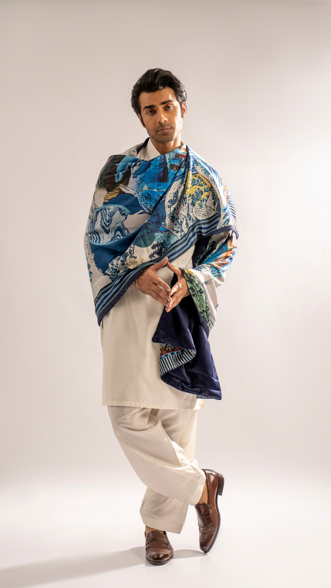 White Metal Button Cotton Shalwar Kameez (2-Piece) - Image 5