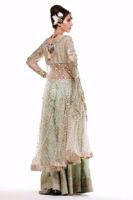 Pakistani White Silver Embroidered Net Flared Dress (2-Piece) - Image 4