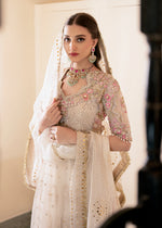 White Hand-Embellished Net & Organza Sharara (3-Piece) - Image 5