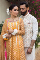 White Embroidered Raw Silk Waistcoat Kurta (3-Piece) - Image 5